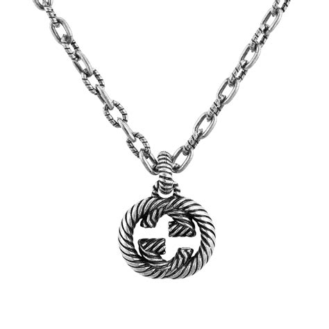 gucci ag 925 necklace|gucci interlocking necklace.